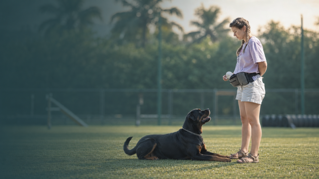 Тренировка с ротвейлером в K8 Canine Academy